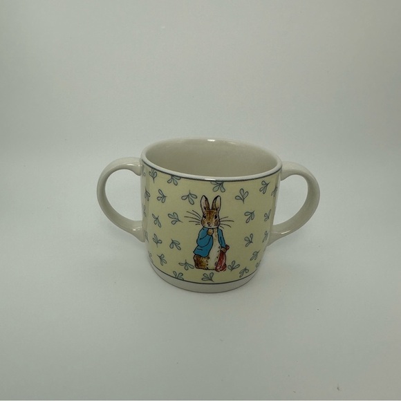 Vintage PETER RABBIT TEA TIME Two Handled Mug WEDGWOOD England 1996 w/Box - Picture 9 of 9
